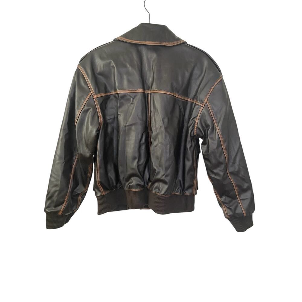 L'Academie Bo Jacket Puffer Aviator Varsity Bomber Oversized Boxy Grunge Biker S - Picture 7 of 8